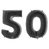 Ballon Chiffre 50 ans aluminium Noir 102cm