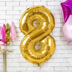 Ballon chiffre 8 Or (gold) 86cm