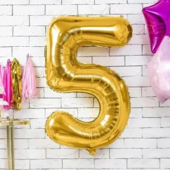 Ballon chiffre 5 Or (gold) 86cm