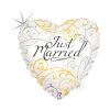 Ballon Coeur Just Married 45cm