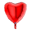 Ballon Coeur Métallique Rouge 46cm