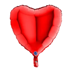 Ballon Coeur Métallique Rouge 46cm