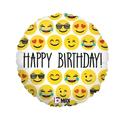 Ballon Emoji Happy Birthday 45cm