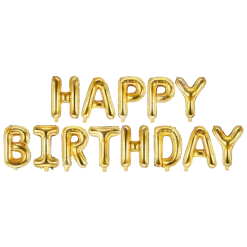 Ballon Géant Happy Birthday 340x35cm Or