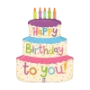 Ballon Gâteau Happy Birthday 69cm