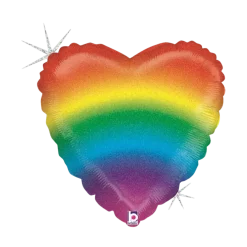 Ballon Hélium Coeur Rainbow 45cm