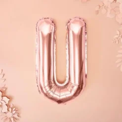Ballon Lettre U Or Rose - 35cm
