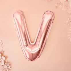 Ballon Lettre V Or Rose - 35cm