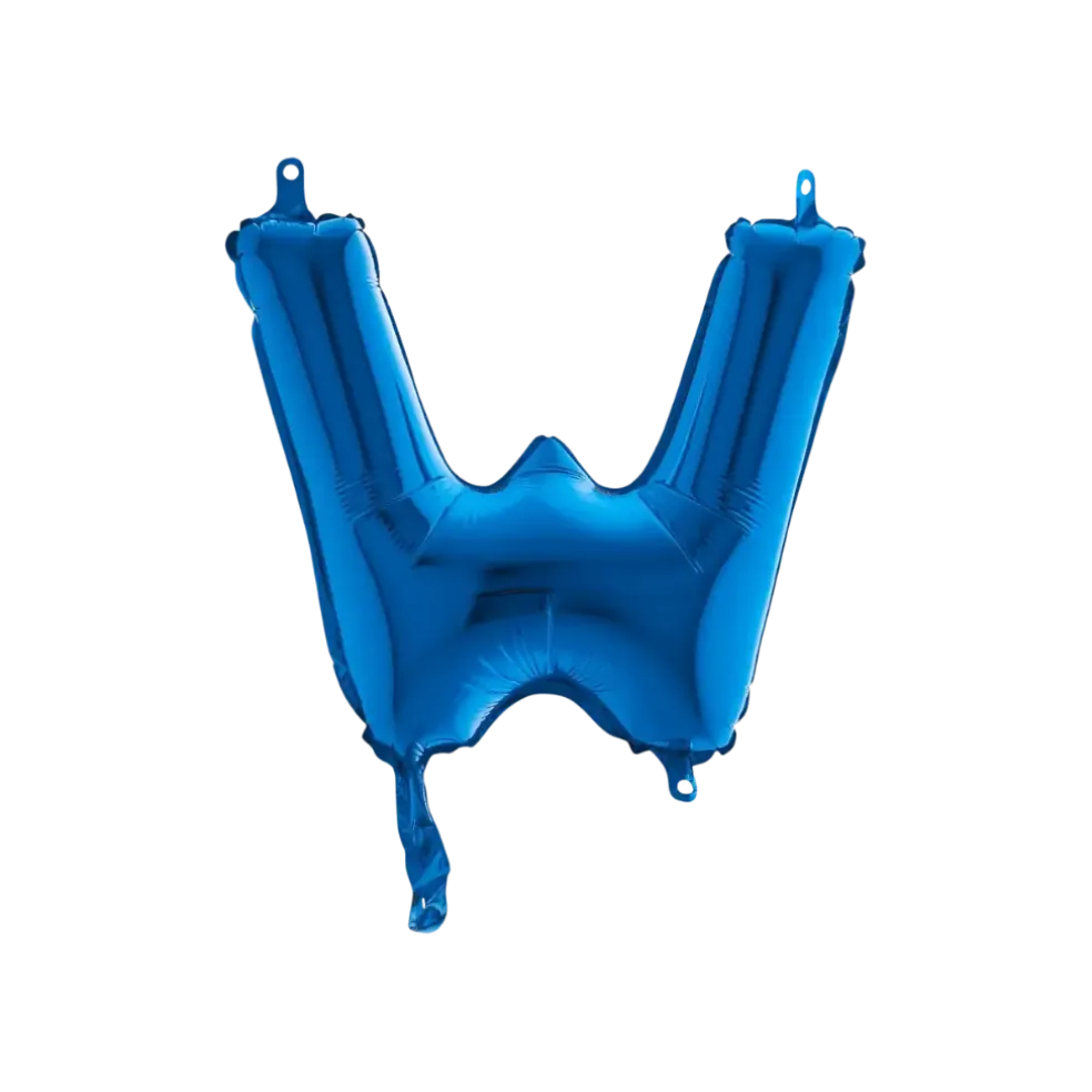 Ballon Lettre W Bleu - 35cm