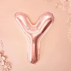 Ballon Lettre Y Or Rose - 35cm