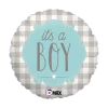Ballon Plaid "Its a Boy"ø45cm