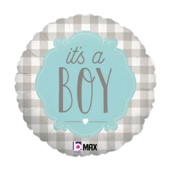 Ballon Plaid "Its a Boy"ø45cm