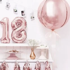 Ballon rond Or Rose métallique en Mylar 40cm