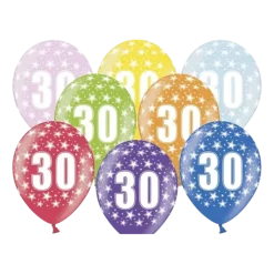 Ballons avec inscription "30" (Lot de 6)