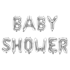 Ballons lettres Baby Shower Argent 35cm
