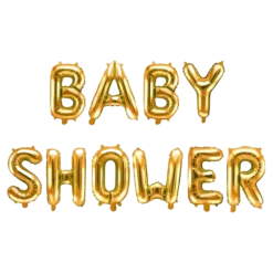 Ballons lettres Baby Shower Or 35cm