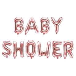 Ballons lettres Baby Shower Or Rose 35cm