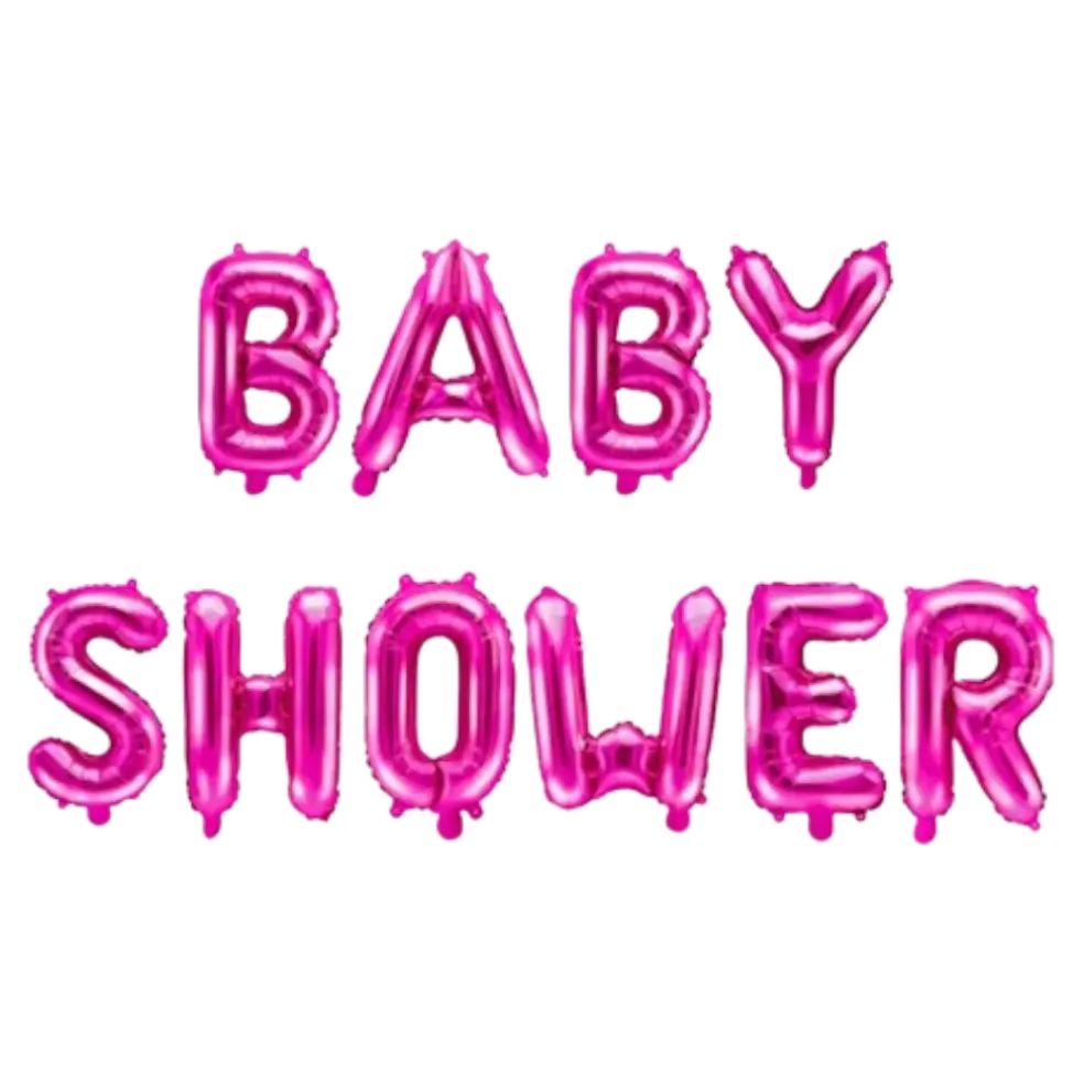 Ballons lettres Baby Shower Rose 35cm