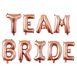 Ballons lettres TEAM BRIDE Or Rose