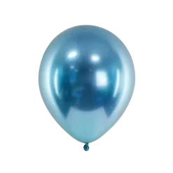 50 Ballons Métalliques Brillants Bleus