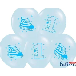 Ballons Sneaker & Numero 1 Bleus (lots de10)