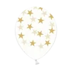 50 ballons transparents avec motif étoile or