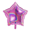 Ballon Étoile Holographique Rose 46cm