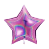 Ballon Étoile Holographique Rose 92cm
