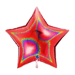 Ballon Étoile Holographique Rouge 92cm