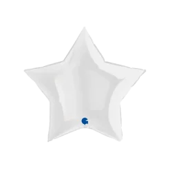 Ballon Étoile Métallique Blanc 91cm