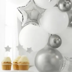 Ballon Étoile - Mylar métallisé - Argent - 25cm (lot de 25)