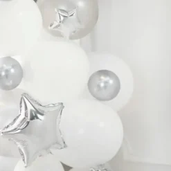 Ballon Étoile - Mylar métallisé - Argent - 25cm (lot de 25)