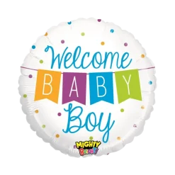 Ballon "Welcome Baby Boy" Rond ø53cm