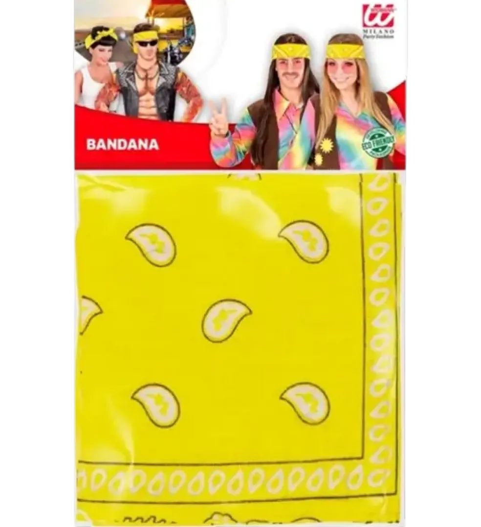 Bandana Jaune Cowboy 55x55 cm – Foulard Western