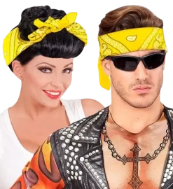 Bandana Jaune Cowboy 55x55 cm – Foulard Western