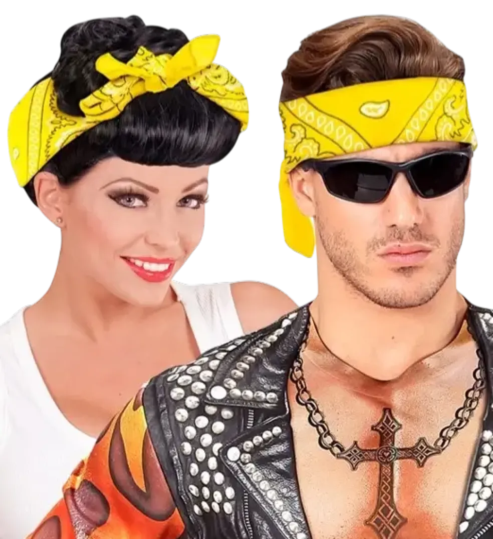 Bandana Jaune Cowboy 55x55 cm – Foulard Western