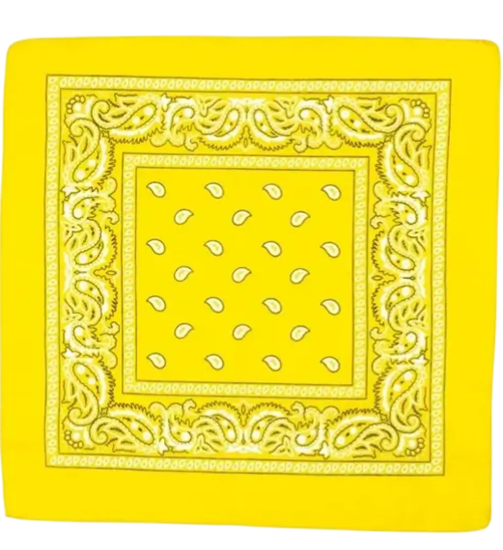 Bandana Jaune Cowboy 55x55 cm – Foulard Western