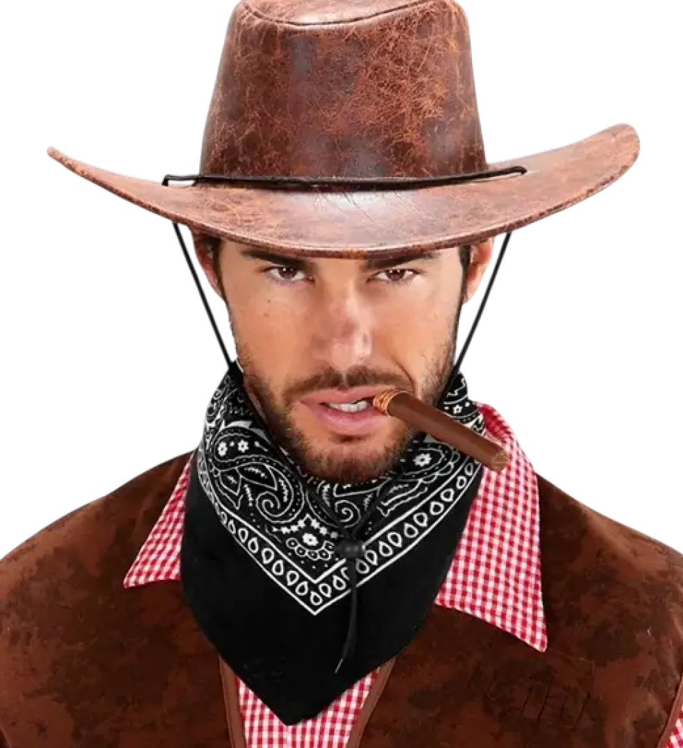 Bandana Noir Cowboy 55x55 cm – Foulard Western