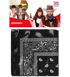 Bandana Noir Cowboy 55x55 cm – Foulard Western