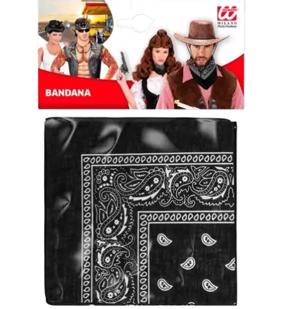 Bandana Noir Cowboy 55x55 cm – Foulard Western