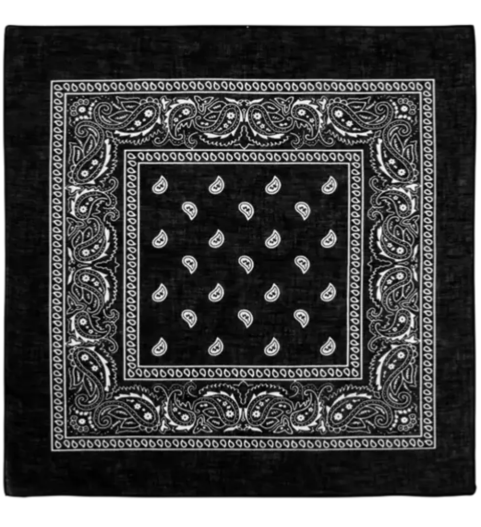 Bandana Noir Cowboy 55x55 cm – Foulard Western