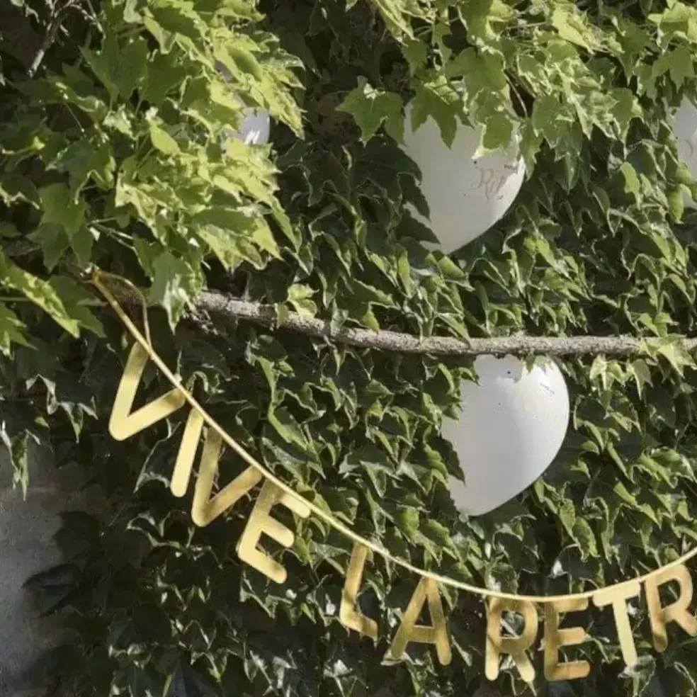 Banderole Vive la Retraite Blanc & Or