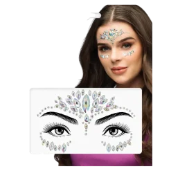 Bijoux de Visage Strass Olivia – Autocollants Pailletés Festival et Carnaval