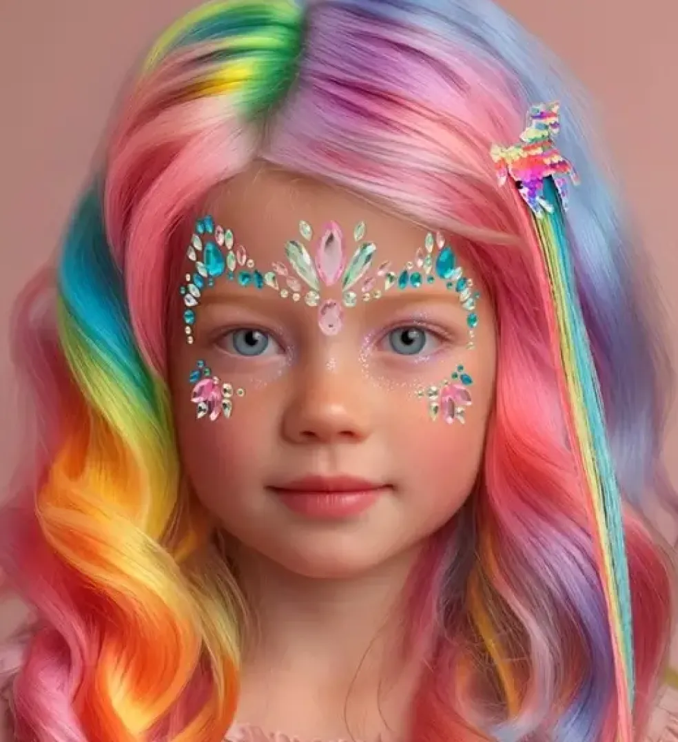 Bijoux Visage Licorne – Strass Visage Enfant