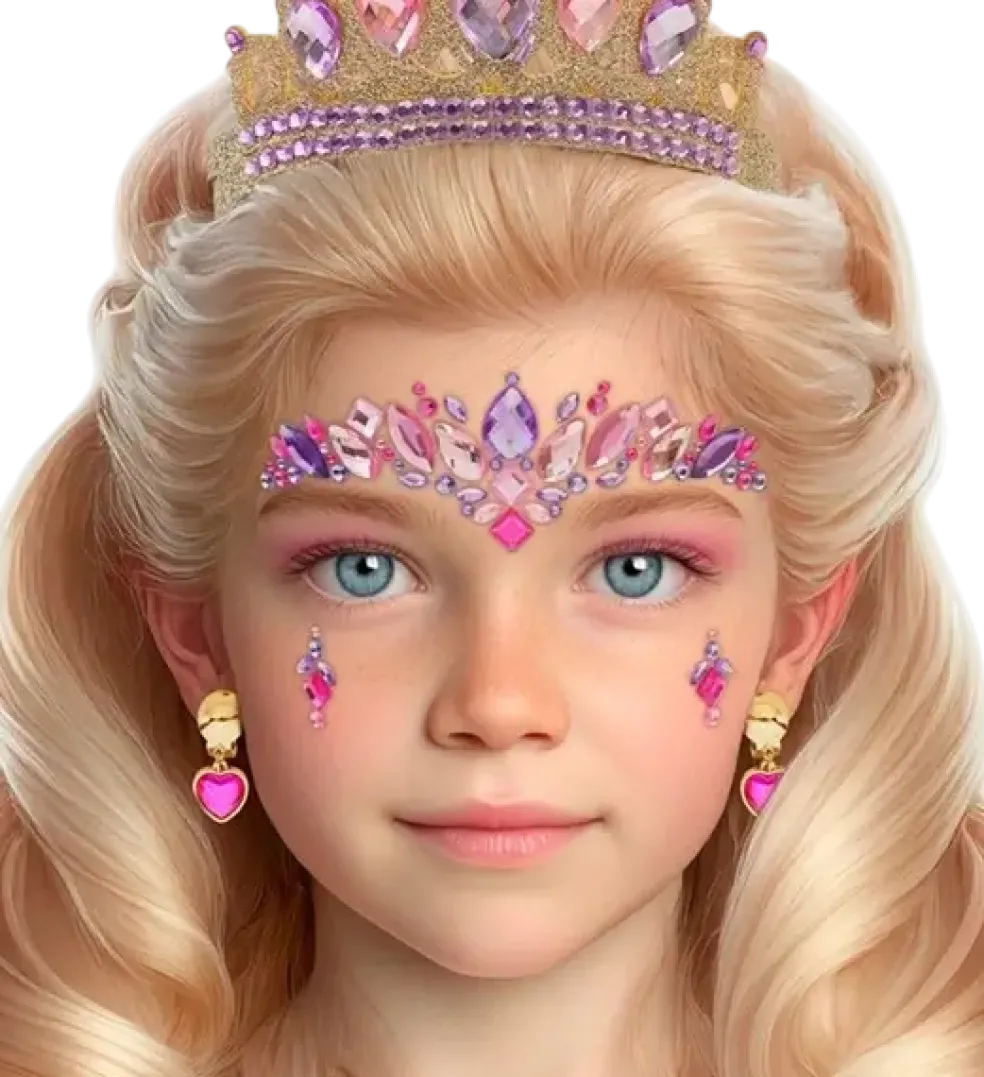 Bijoux Visage Princesse – Strass Carnaval Enfant