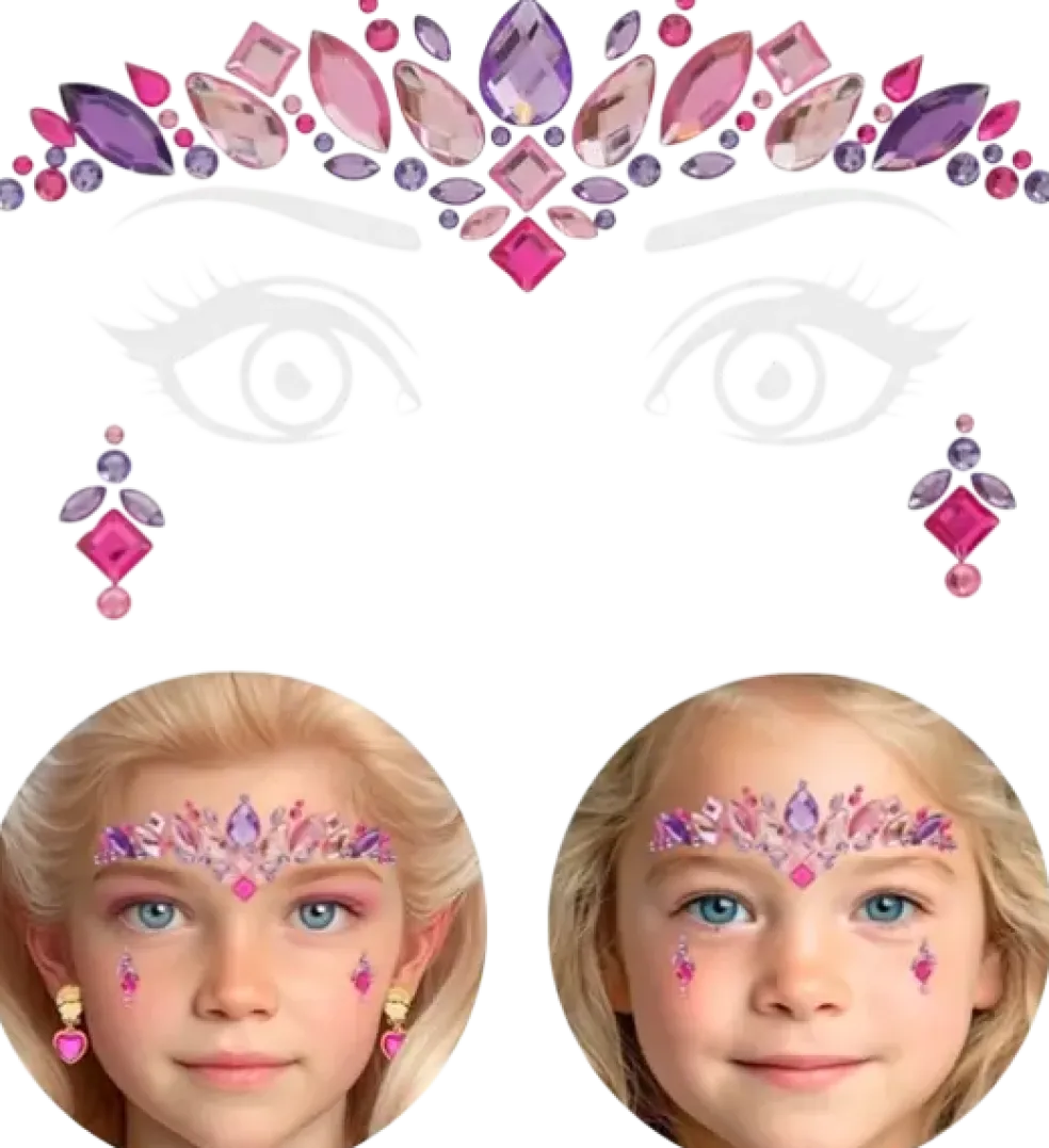 Bijoux Visage Princesse – Strass Carnaval Enfant