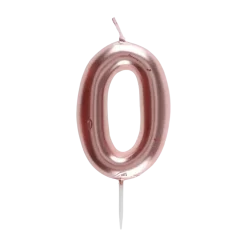 Bougie Anniversaire Chiffre 0 Or rose