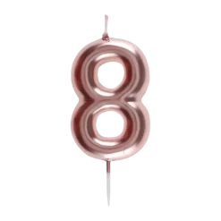 Bougie Anniversaire Chiffre 8 Or rose