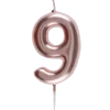 Bougie Anniversaire Chiffre 9 Or rose