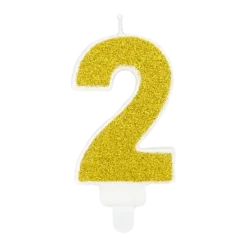 Bougie Anniversaire chiffre 2 or